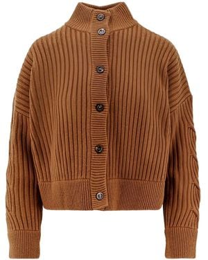Max Mara Afelio Vest Met Knoopsluiting - Bruin