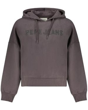 Pepe Jeans Logo-Print Drawstring Hoodie - Grey