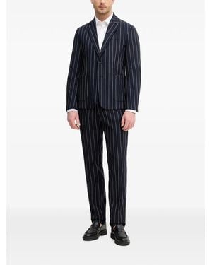 Benetton Pinstripe-Pattern Single-Breasted Suit - Blue