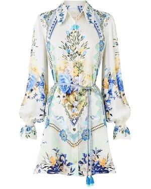 CAMILLA My Homespun Heart Mini Shirt Dress - Blue