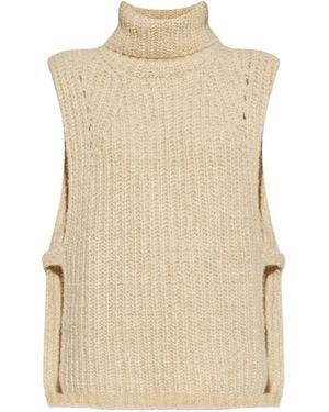 Isabel Marant Turtleneck Ribbed Vest - Natural