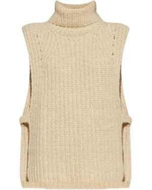 Isabel Marant Turtleneck Ribbed Vest - Natural