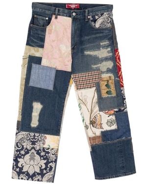 Junya Watanabe Patchwork Distressed Jeans - Blue