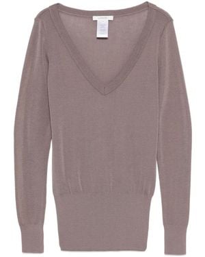 Lemaire Jersey con cuello en V - Marrón