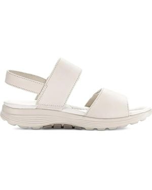 Gabor Buckle-Strap Flat Sandals - White