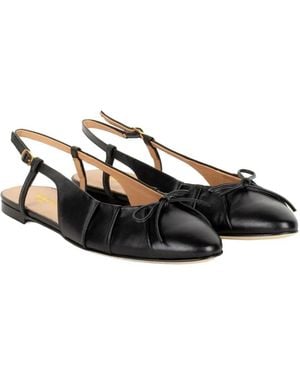 Status Bow-Detail Pleated Mules - Black