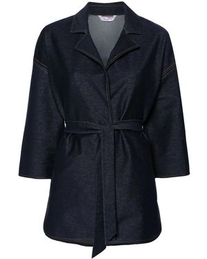 Max Mara Chaqueta Visone con cinturón - Azul