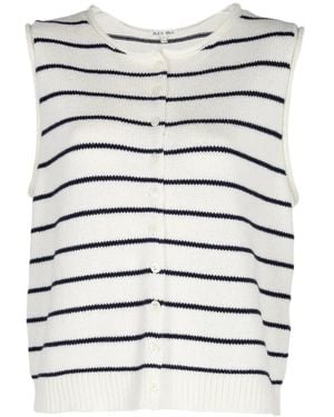 Alex Mill Striped Button-Up Vest - White