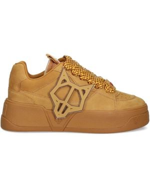 Naked Wolfe Kosa Logo-Plaque Platform Trainers - Brown