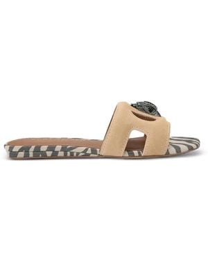 Kurt Geiger Eagle Cut-Out Flat Sandals - Metallic
