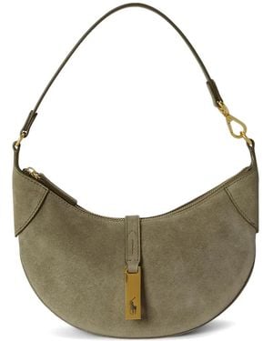 Polo Ralph Lauren Polo Id Suede Shoulder Bag - Grey