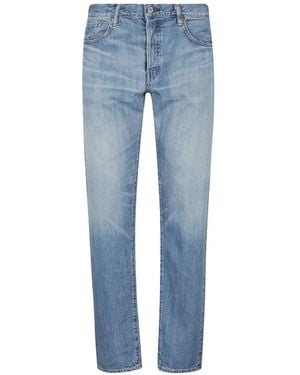 Edwin Faded-Effect Straight-Leg Jeans - Blue