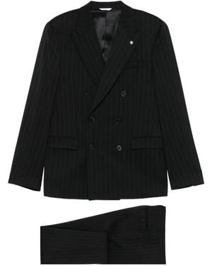 Manuel Ritz Pinstripe Blazer - Black