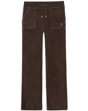 Juicy Couture Del Ray Velour Track Trousers - Brown