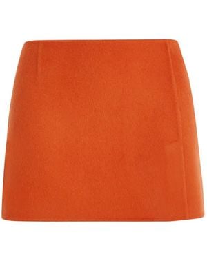 P.A.R.O.S.H. A-Line Wool Mini Skirt - Orange