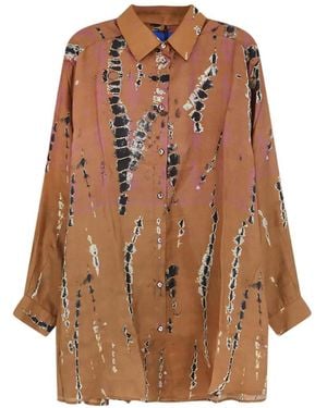 Mes Demoiselles Tie-Dye Button-Up Shirt - Brown
