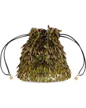 La DoubleJ Dustbag Pochette Embroidered - Green