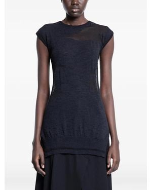 Halo Sheer Sleeveless Top - Blue