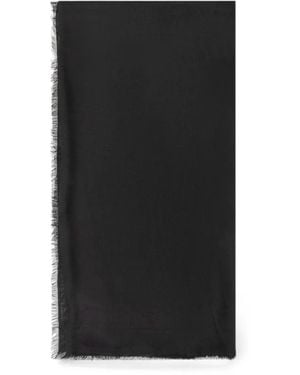 Emporio Armani Modal-Blend Scarf With Jacquard Logo Signature Capsule - Black