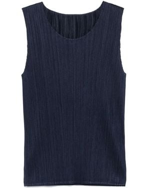 Pleats Please Issey Miyake Pleated Tank Top - Blue