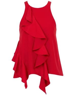Cinq À Sept Vivia Ruffled Top - Red