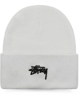 Stussy X Nike Logo-Embroidered Beanie Hat - White