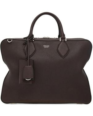 Ferragamo Star-Shaped Leather Tote Bag - Black
