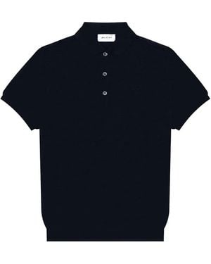 PLACE OF ELMS Amalfi Short-Sleeve Embroidered Polo Shirt - Blue