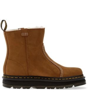 Dr. Martens Zebzag Rigger Wl Contrast-Stitch Ankle Boots - Brown