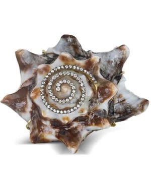 Silvia Furmanovich Bague Spiral Snail En Or 18Ct Pavée De Diamant - Metallic