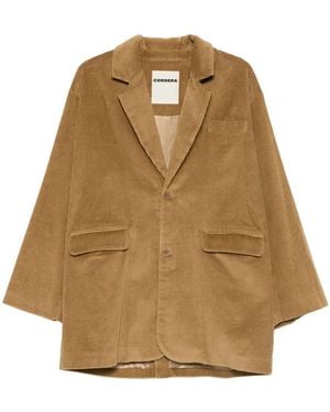 Cordera Corduroy Single-Breasted Blazer - Natural