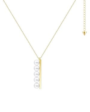 Tasaki Colgante Collection Line Balance Plus En Oro Amarillo De 18 Ct Con Perla De Akoya - Metálico