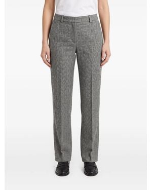 Brunello Cucinelli Pantalon Droit À Motif De Chevrons - Grey