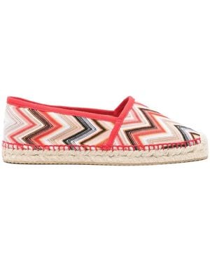 Missoni Espadrilles Con Motivo A Zigzag - Rosso