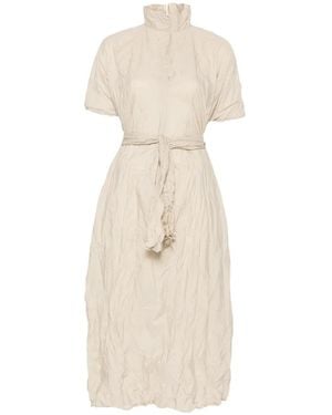 Daniela Gregis Midikleid Mit Bindegürtel - Weiß