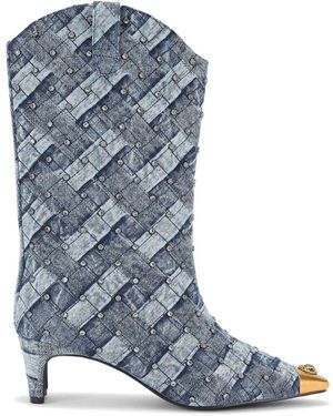 Kurt Geiger 65Mm Regent Crystal Boots - Blue