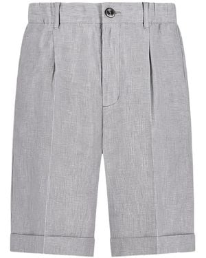 Herno Pleated Turn-Up Shorts - Gray