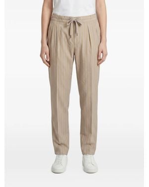 Brunello Cucinelli Striped Drawstring Trousers - Natural