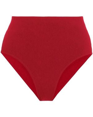 Ferragamo High-Waisted Ribbed Shorts - Red