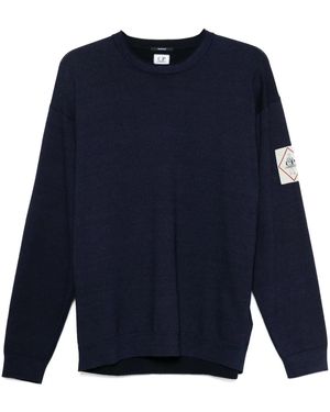 C.P. Company Pullover Mit Logo-Patch - Blau
