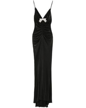 Nissa Maxikleid Mit Schleife - Schwarz