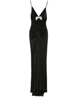 Nissa Bow-Detailed Maxi Dress - Black