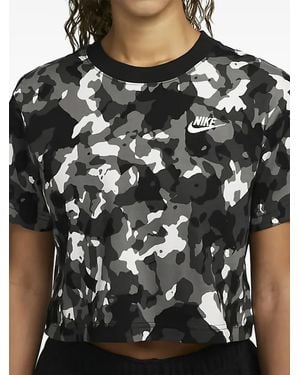Nike T-Shirt Mit Camouflage-Print - Schwarz