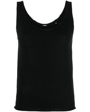 Aspesi Scoop Neck Knitted Vest Top - Black