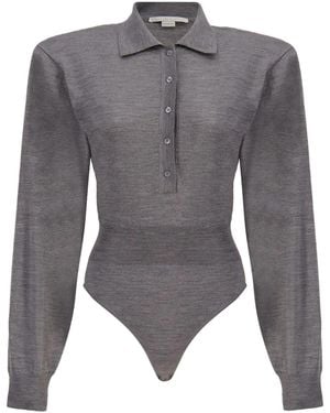Stella McCartney Body estilo polo - Gris