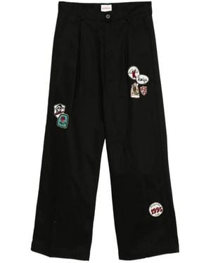 KAMIYA Pantalones Con Detalle De Parche - Negro