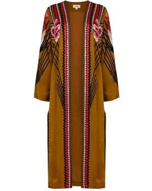 Temperley London Romina Embroidered Long Coat - Brown