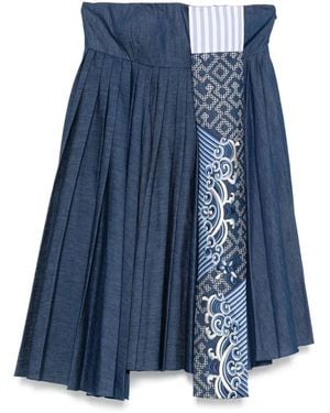 Hui Milano Patchwork Midi Dress - Blue