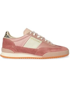 Paul Smith Dover Snakeskin-Effect Panelled Trainers - Pink