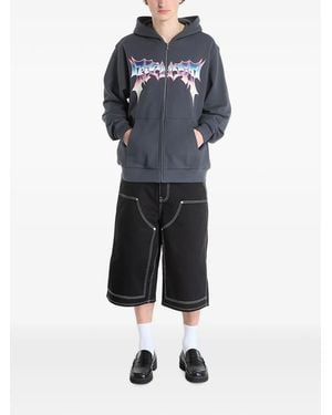 RIPNDIP Noid Graphic-Print Zip-Up Hoodie - Blue